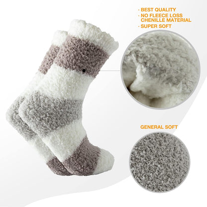 Fuzzy Socks for Women with Grips Plush Fuzzy Socks Sleep Cozy Socks Sleep Socks Winter Soft Fluffy Socks